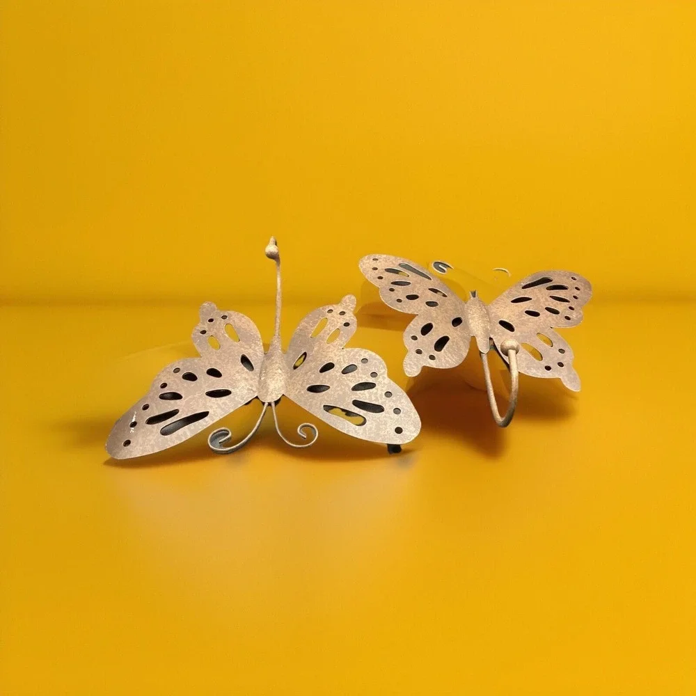 Set of 2 Vintage Pier 1 Metal Butterfly Wall Hangers